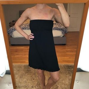 J Crew Strapless Wool Black Dress